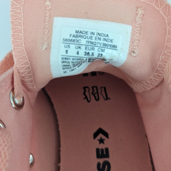 Chuck Taylor low Coral/Peach Converse All Star women's sneakers. - Picture 6 of 6